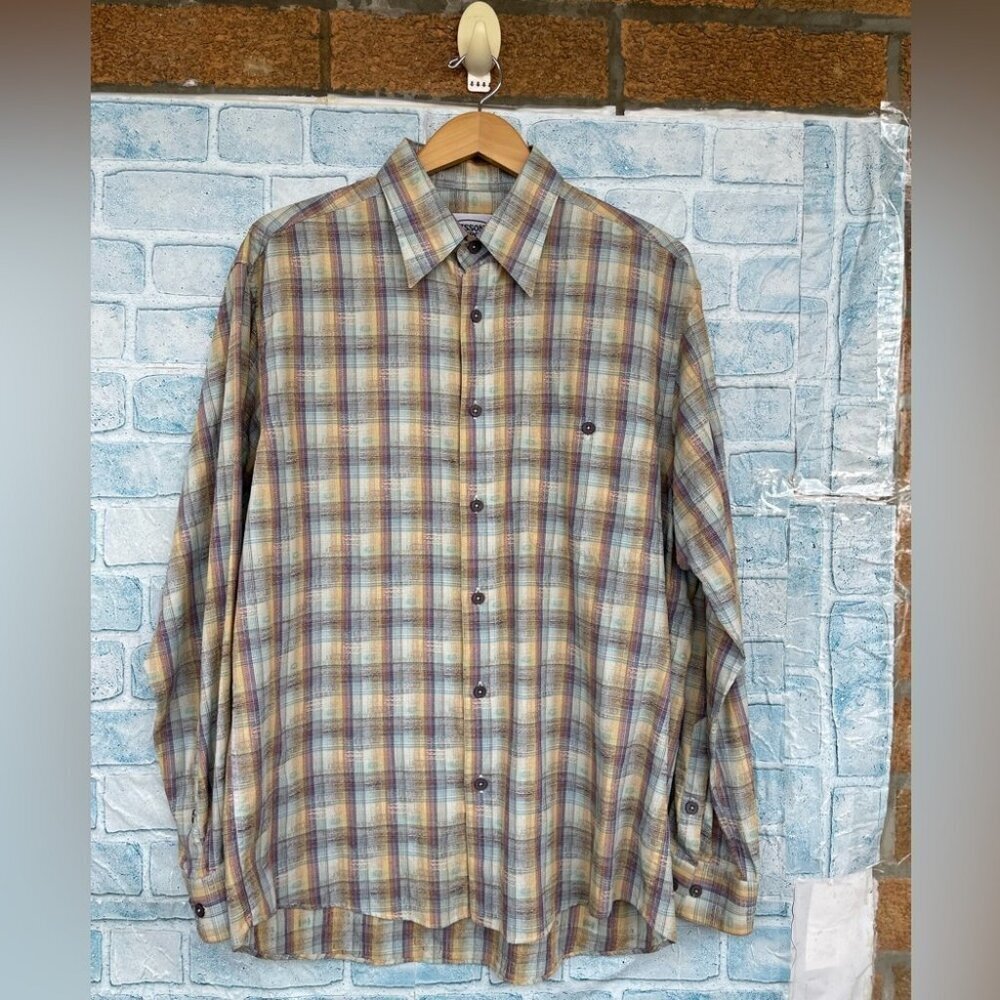 Sport Missoni Mens Multicolor ButtonDown Long Sleeve Shirt vintage size large